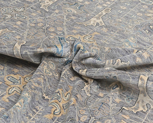 12x15 Ziegler Gray Afghan Hand Knotted Wool Area Rug